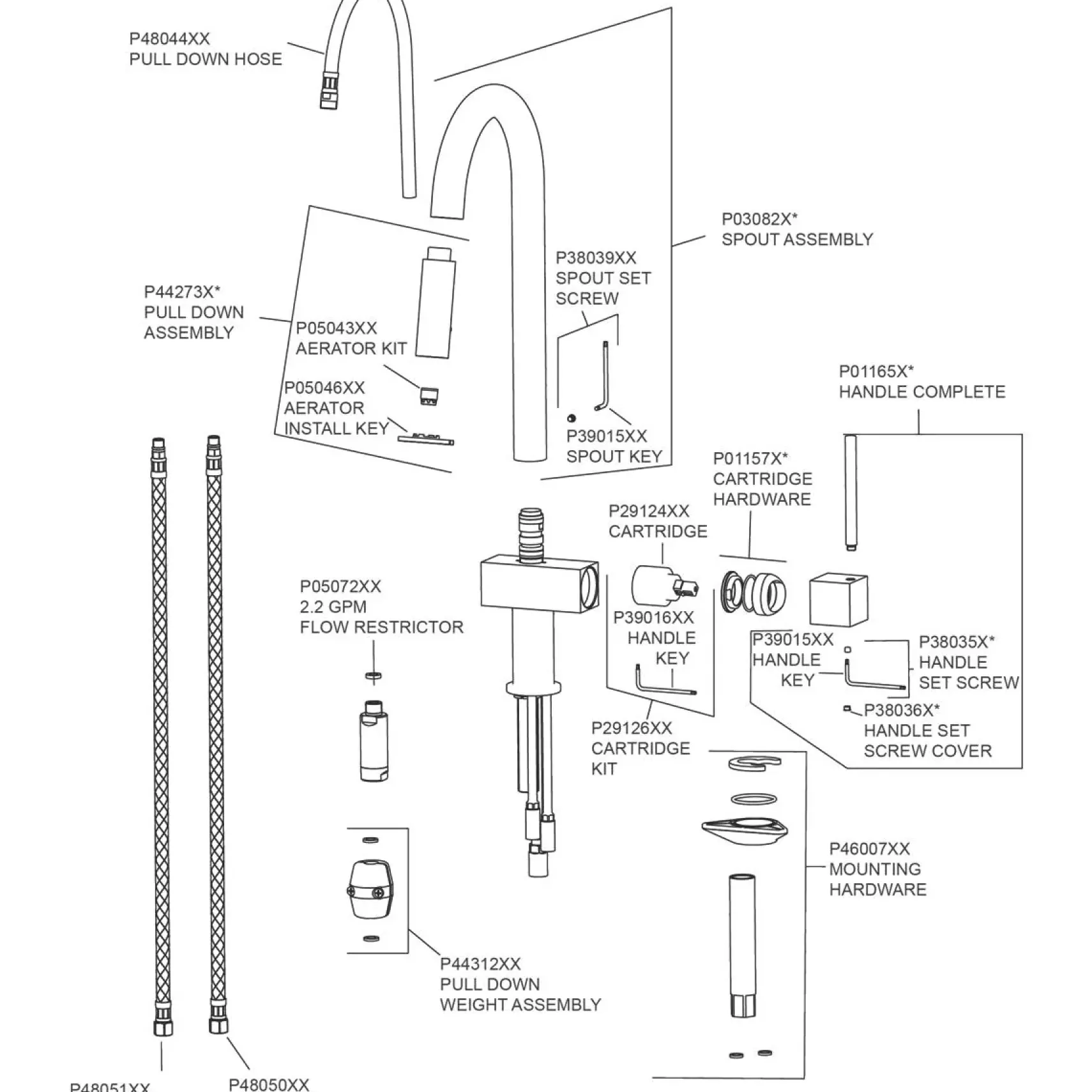 Elkay LKAV1031CR Avado Single Hole Kitchen Faucet with Pull-down Spray and Lever Handle Chrome