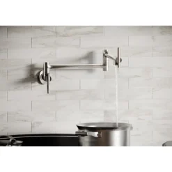 Elkay LKAV4091CR Avado Wall Mount Single Hole Pot Filler Kitchen Faucet with Lever Handles Chrome