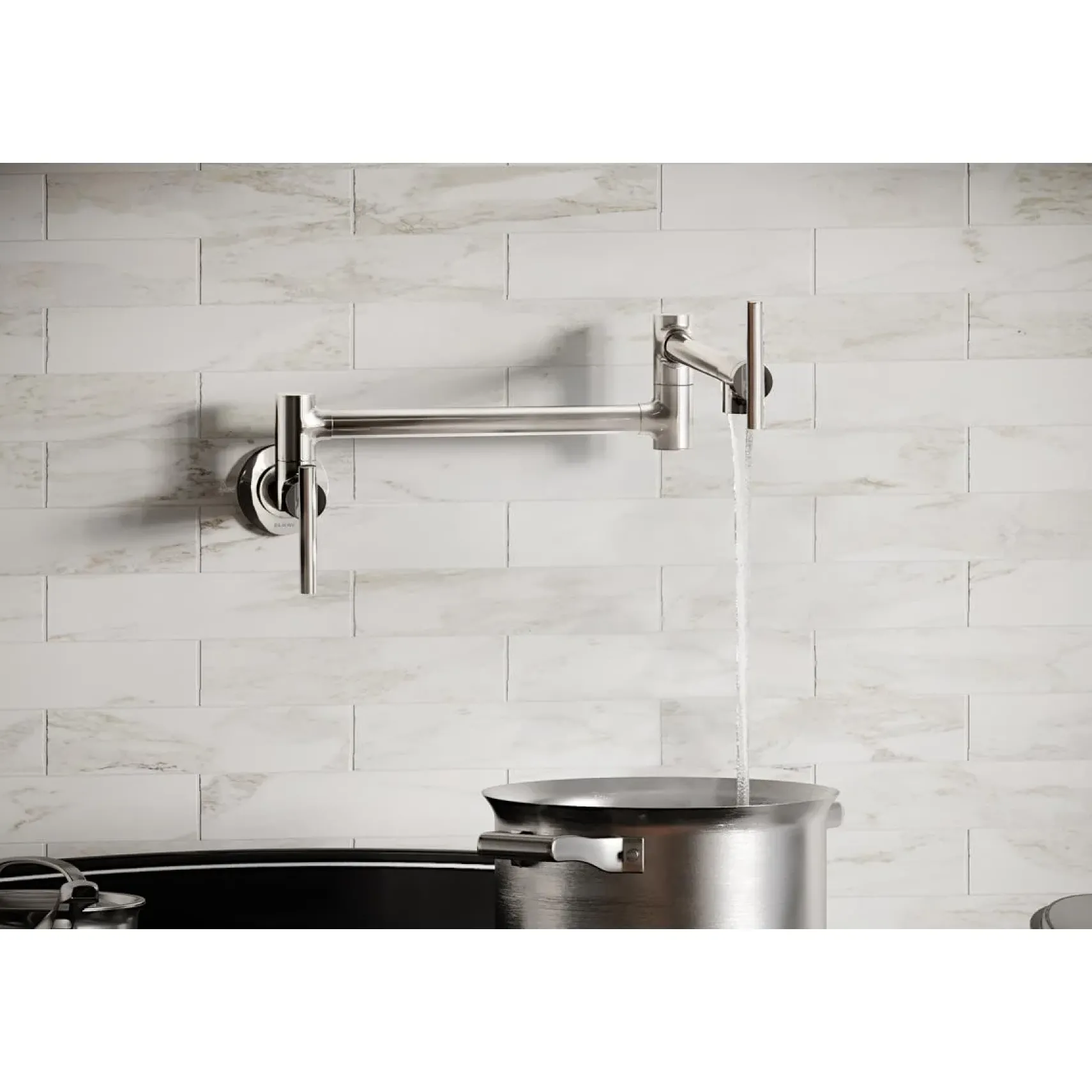 Elkay LKAV4091CR Avado Wall Mount Single Hole Pot Filler Kitchen Faucet with Lever Handles Chrome