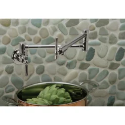 Elkay LKEC2091AS Explore Wall Mount Single Hole Pot Filler Kitchen Faucet with Lever Handles Antique Steel