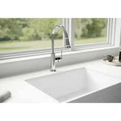 Elkay LKEC2031CR Explore Single Hole Kitchen Faucet with Pull-down Spray and Forward Only Lever Handle Chrome