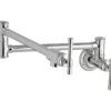 Elkay LKEC2091CR Explore Wall Mount Single Hole Pot Filler Kitchen Faucet with Lever Handles Chrome