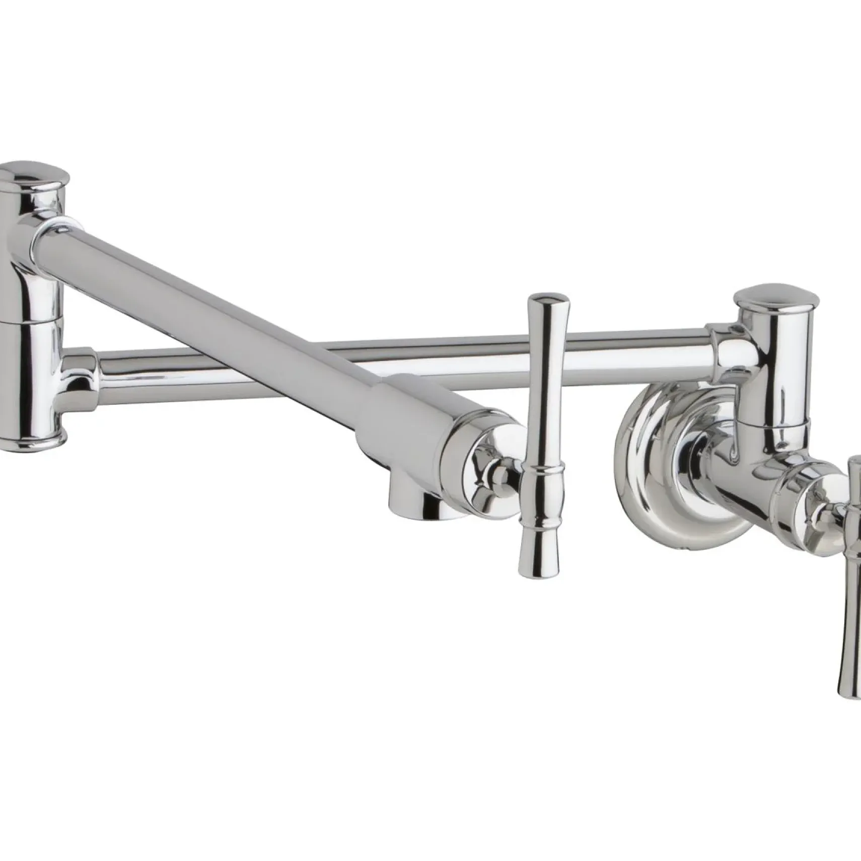 Elkay LKEC2091CR Explore Wall Mount Single Hole Pot Filler Kitchen Faucet with Lever Handles Chrome