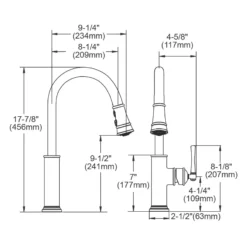 Elkay LKEC2031LS Explore Single Hole Kitchen Faucet with Pull-down Spray and Forward Only Lever Handle Lustrous Steel