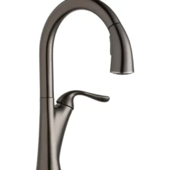 Elkay LKHA4031AS Harmony Single Hole Kitchen Faucet with Pull-down Spray and Forward Only Lever Handle Antique Steel