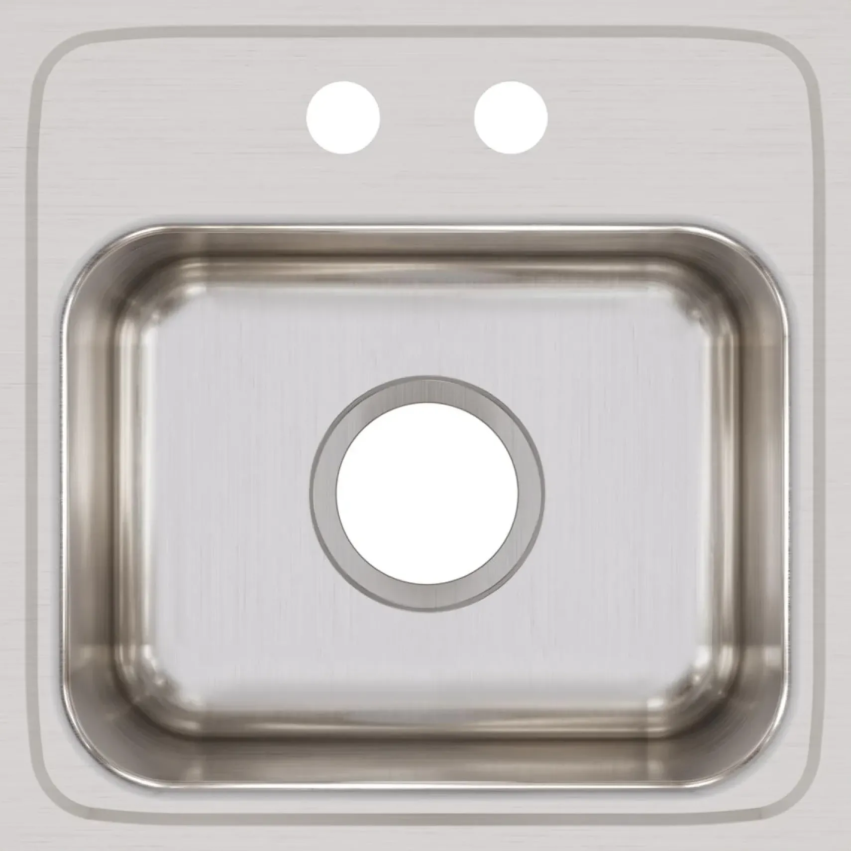 Elkay Lustertone 15" Stainless Steel Bar Sink, Lustrous Satin, 2 Faucet Holes, BLR15162