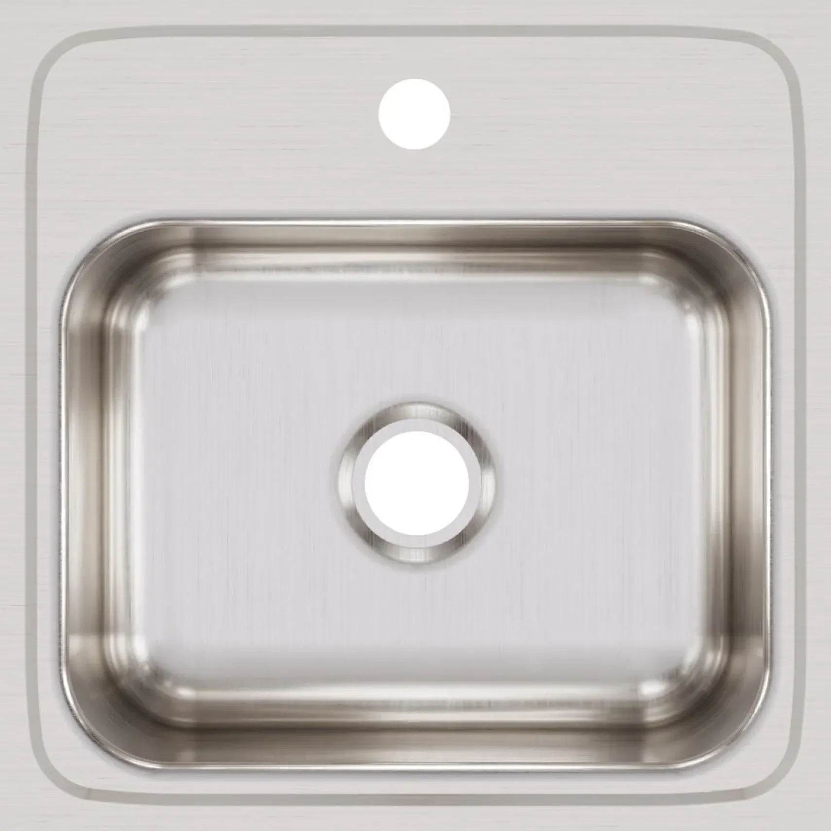Elkay Lustertone 15" Stainless Steel Bar Sink, Lustrous Satin, 1 Faucet Hole, BLR15601
