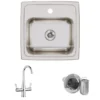Elkay Lustertone 15" Stainless Steel Bar Sink Kit, Lustrous Satin, 1 Faucet Hole, BLR150C