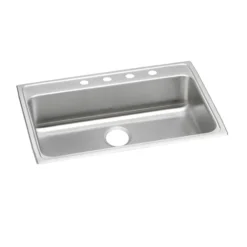 Elkay Lustertone Classic 31" Drop In/Topmount Stainless Steel ADA Kitchen Sink, Lustrous Satin, 3 Faucet Holes, LRAD3122403