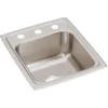 Elkay Lustertone Classic 15" Rectangular Stainless Steel Bar/Prep Sink, 3 Faucet Holes, LRQ15173