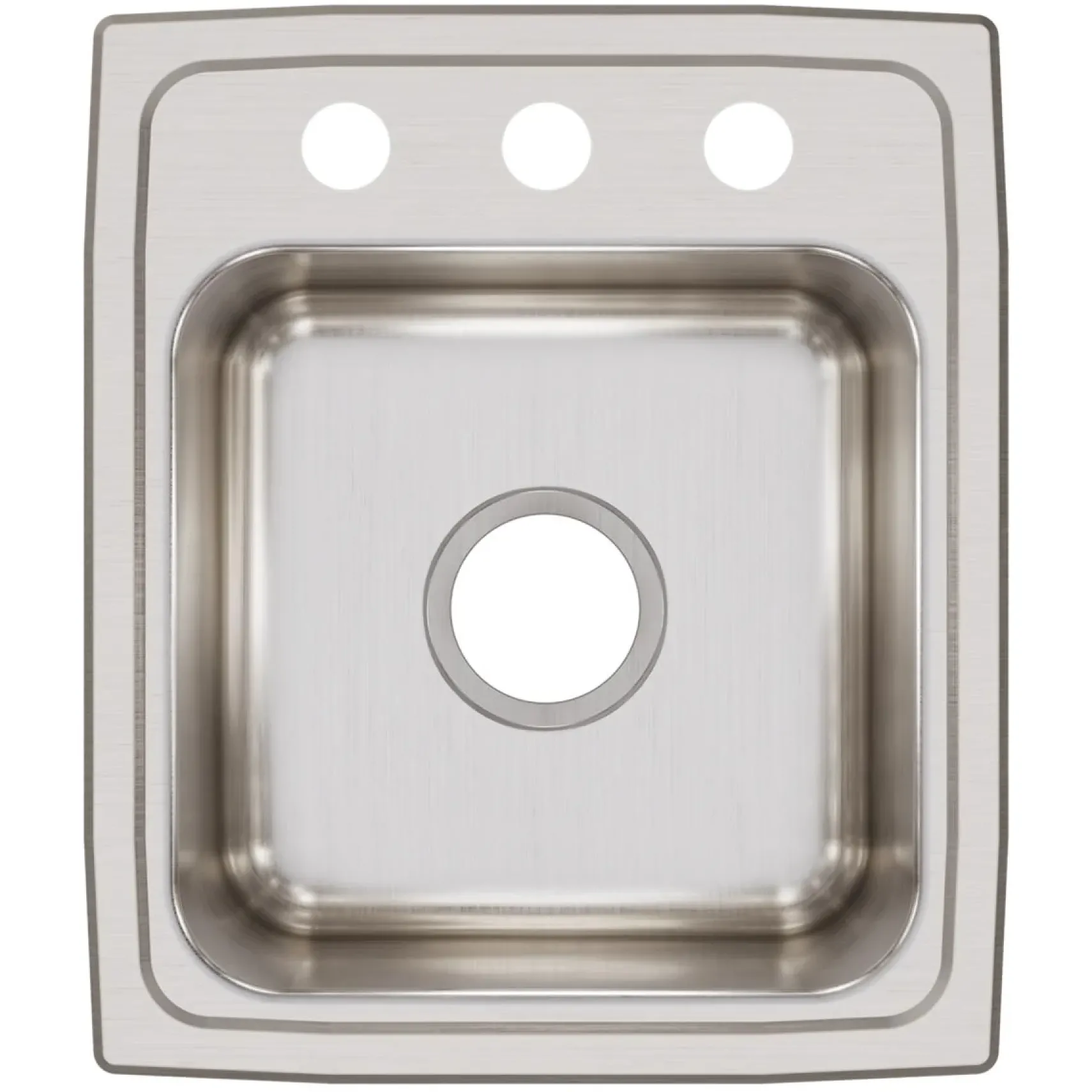 Elkay Lustertone Classic 15" Rectangular Stainless Steel Bar/Prep Sink, 3 Faucet Holes, LRQ15173