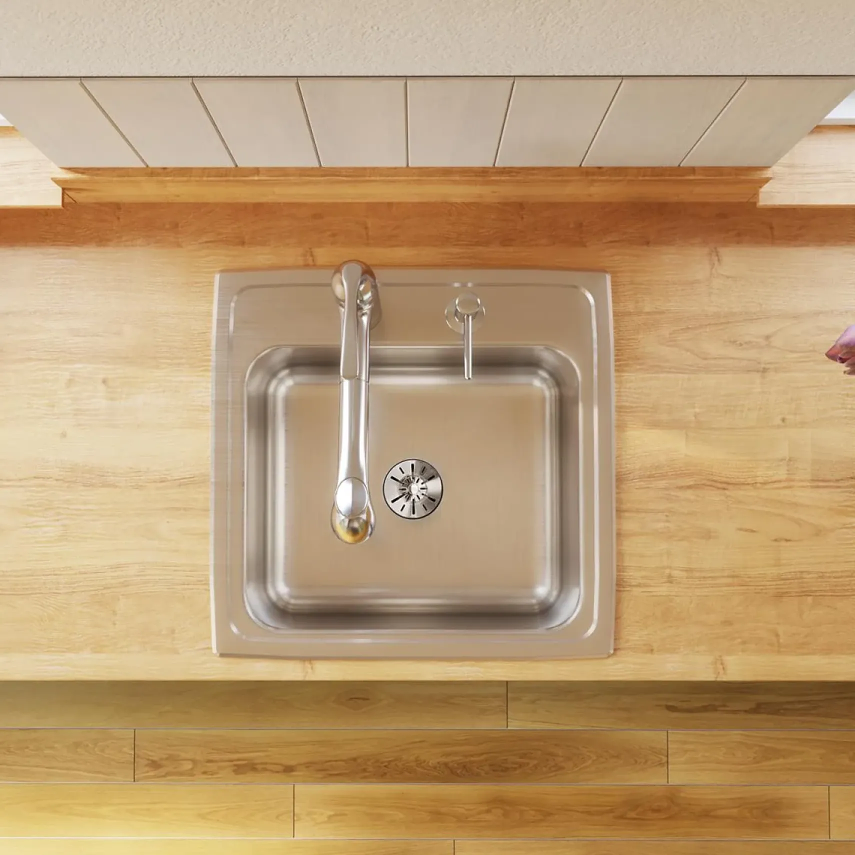 Elkay Lustertone Classic 20" Drop In/Topmount Stainless Steel Laundry/Utility Sink, Lustrous Satin, 3 Faucet Holes, DLR191910PD3