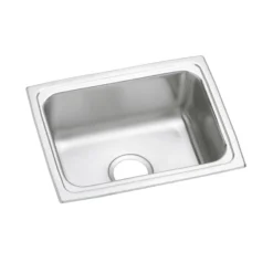 Elkay Lustertone Classic 25" Drop In/Topmount Stainless Steel ADA Kitchen Sink, Lustrous Satin, No Faucet Hole, LFRAD251960