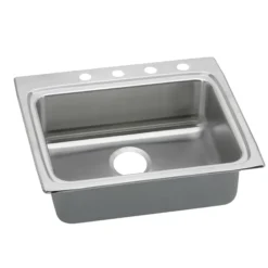 Elkay Lustertone Classic 25" Drop In/Topmount Stainless Steel ADA Kitchen Sink, Lustrous Satin, MR2 Faucet Holes, LRADQ252250MR2