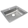 Elkay Lustertone Classic 22" Drop In/Topmount Stainless Steel ADA Kitchen Sink, Lustrous Satin, MR2 Faucet Holes, LRAD221960MR2