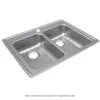 Elkay Lustertone Classic 29" Drop In/Topmount Stainless Steel ADA Kitchen Sink, 50/50 Double Bowl, Lustrous Satin, No Faucet Hole, LRAD2922550