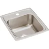 Elkay Lustertone Classic 15" Rectangular Stainless Steel Bar/Prep Sink, 1 Faucet Hole, LRQ15171