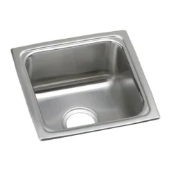 Elkay Lustertone Classic 15" Square Stainless Steel Bar/Prep Sink, Lustrous Satin, 18 Gauge, LFR1515