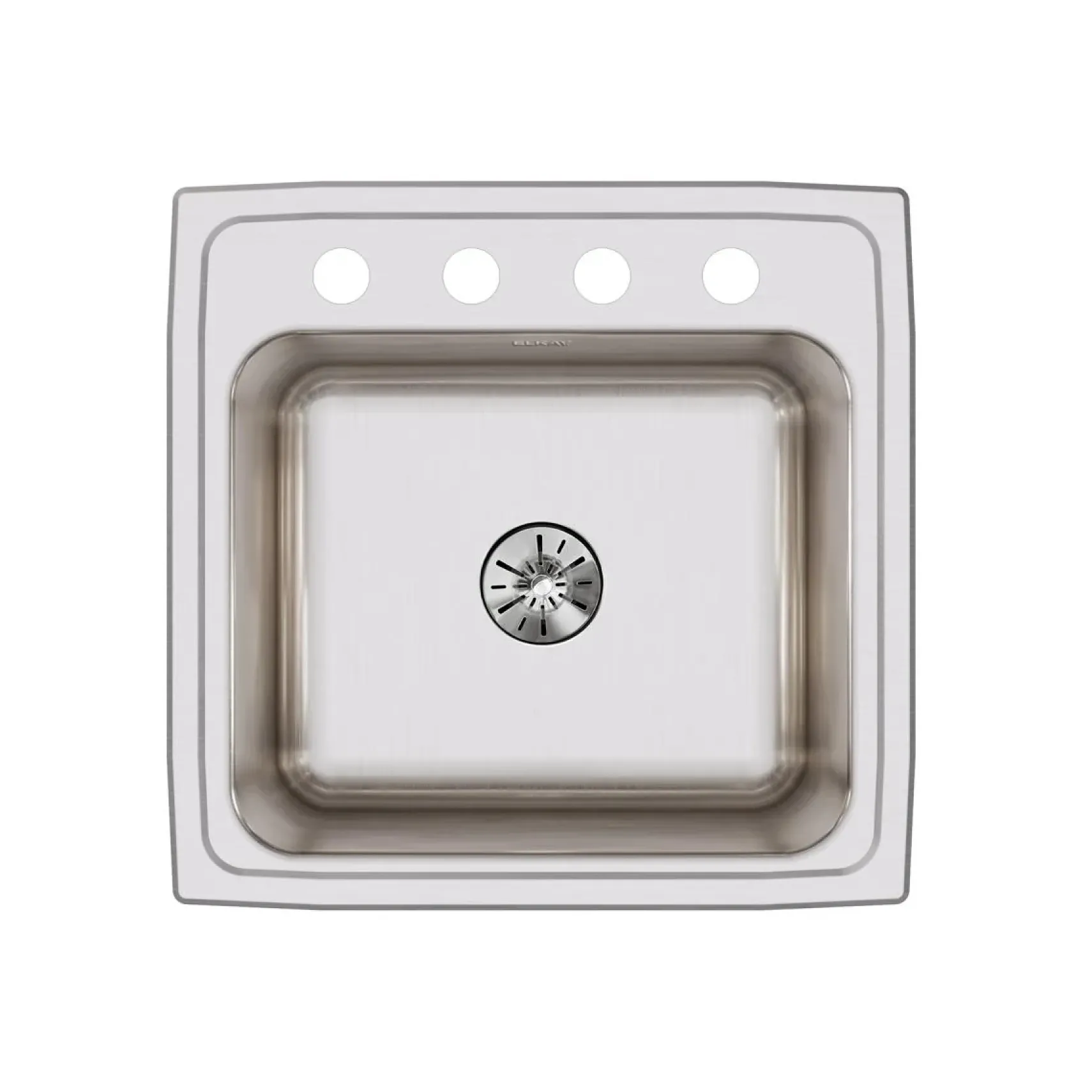 Elkay Lustertone Classic 20" Drop In/Topmount Stainless Steel Laundry/Utility Sink, Lustrous Satin, OS4 Faucet Holes, DLR191910PDOS4