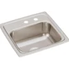 Elkay Lustertone Classic 15" Rectangular Stainless Steel ADA Bar/Prep Sink, Lustrous Satin, MR2 Faucet Holes, BLR1560MR2