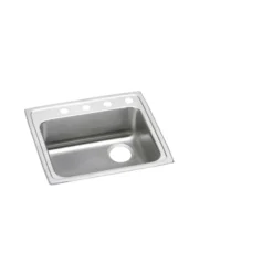 Elkay Lustertone Classic 25" Drop In/Topmount Stainless Steel ADA Kitchen Sink, Lustrous Satin, 1 Faucet Hole, LRAD252155R1