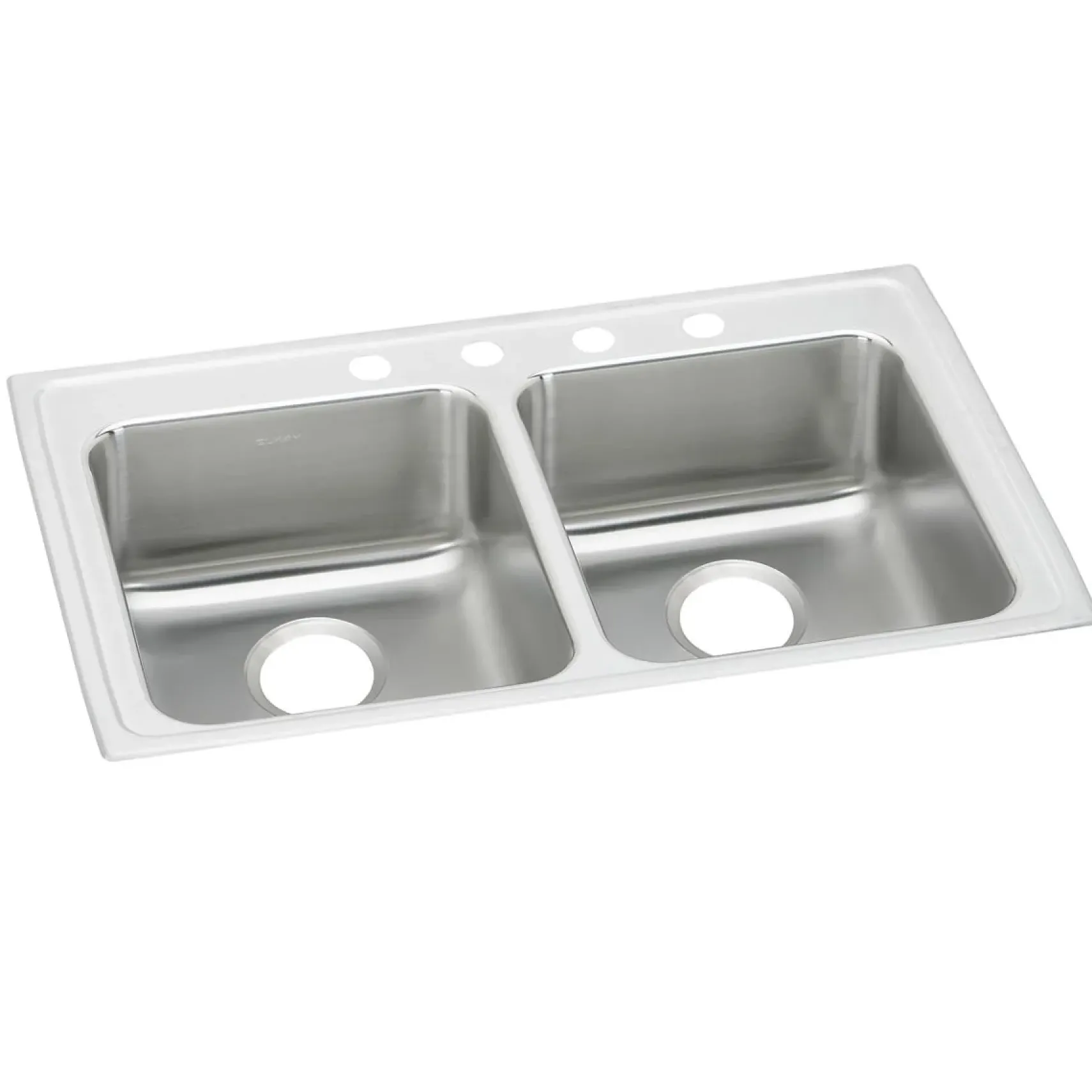 Elkay Lustertone Classic 29" Drop In/Topmount Stainless Steel ADA Kitchen Sink, 50/50 Double Bowl, Lustrous Satin, 3 Faucet Holes, LRADQ2922603