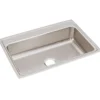 Elkay Lustertone Classic 31" Drop In/Topmount Stainless Steel Kitchen Sink, Lustrous Satin, No Faucet Hole, LR31220