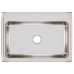 Elkay Lustertone Classic 31" Drop In/Topmount Stainless Steel Kitchen Sink, Lustrous Satin, No Faucet Hole, LR31220