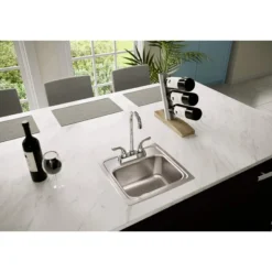 Elkay Lustertone Classic 15" Rectangular Stainless Steel Bar/Prep Sink, 2 Faucet Holes, BLRQ152
