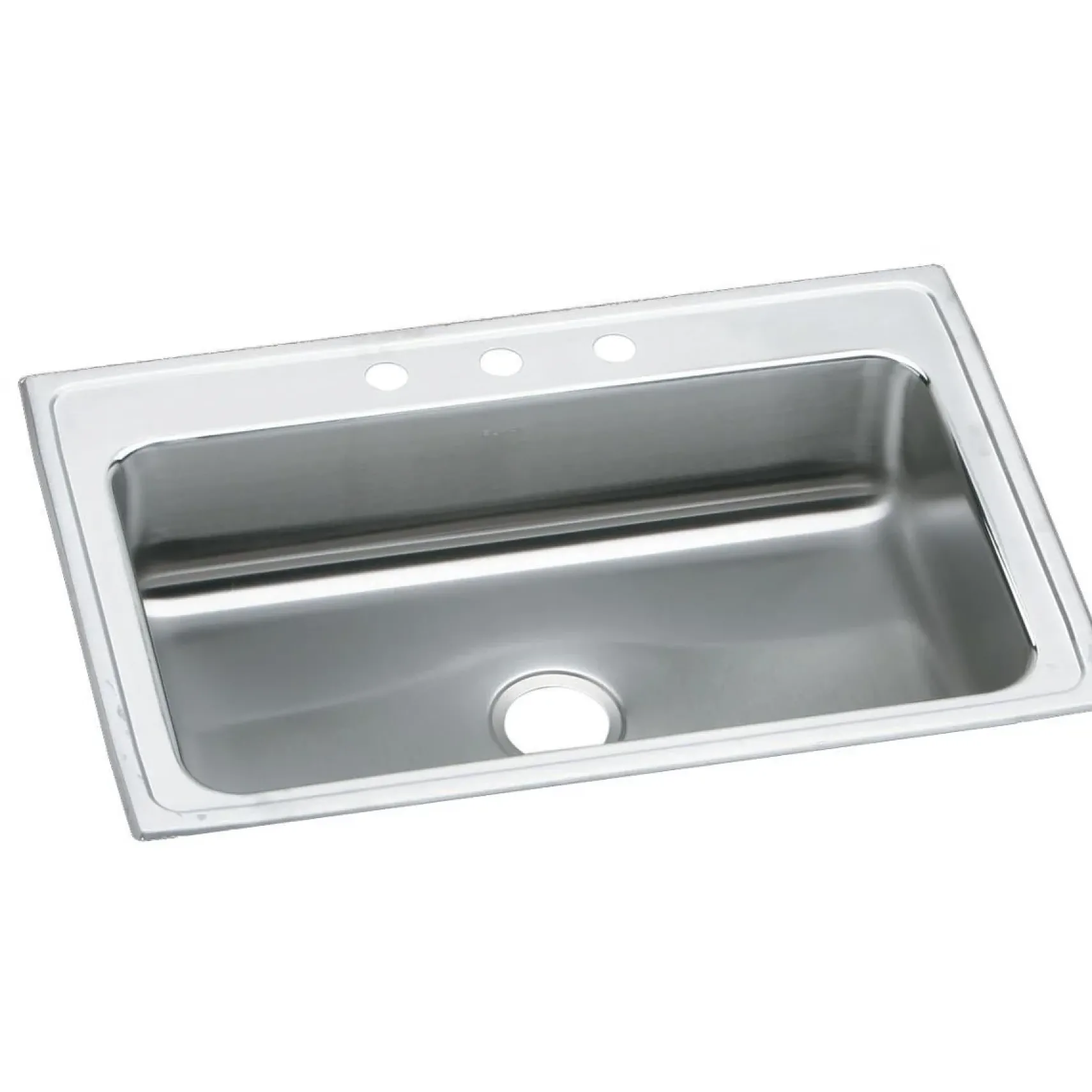 Elkay Lustertone Classic 33" Stainless Steel Kitchen Sink, 18 Gauge, Lustrous Satin, 3 Faucet Hole, LRS33223