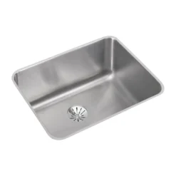 Elkay Lustertone Classic 24" Stainless Steel Kitchen Sink, 18 Gauge, Lustrous Satin, ELUH211510PD