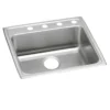 Elkay Lustertone Classic 22" Drop In/Topmount Stainless Steel ADA Kitchen Sink, Lustrous Satin, 3 Faucet Holes, LRAD2222503