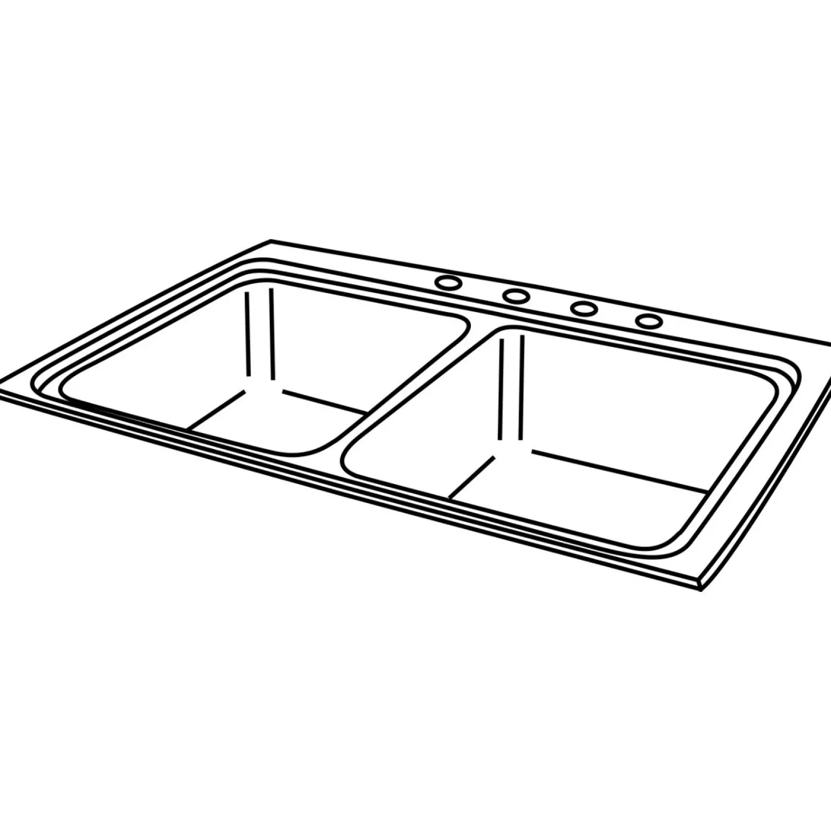 Elkay Lustertone Classic 33" Drop In/Topmount Stainless Steel Kitchen Sink, 50/50 Double Bowl, Lustrous Satin, 2 Faucet Holes, LR33222