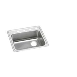 Elkay Lustertone Classic 22" Drop In/Topmount Stainless Steel ADA Kitchen Sink, Lustrous Satin, 2 Faucet Holes, LRAD221955R2