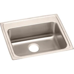Elkay Lustertone Classic 22" Drop In/Topmount Stainless Steel ADA Kitchen Sink, Lustrous Satin, 18 Gauge, LRAD2219550