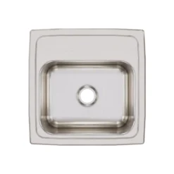 Elkay Lustertone Classic 15" Rectangular Stainless Steel Bar/Prep Sink, Lustrous Satin, No Faucet Hole, BLR150