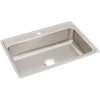 Elkay Lustertone Classic 31" Drop In/Topmount Stainless Steel Kitchen Sink, Lustrous Satin, 1 Faucet Hole, LR31221