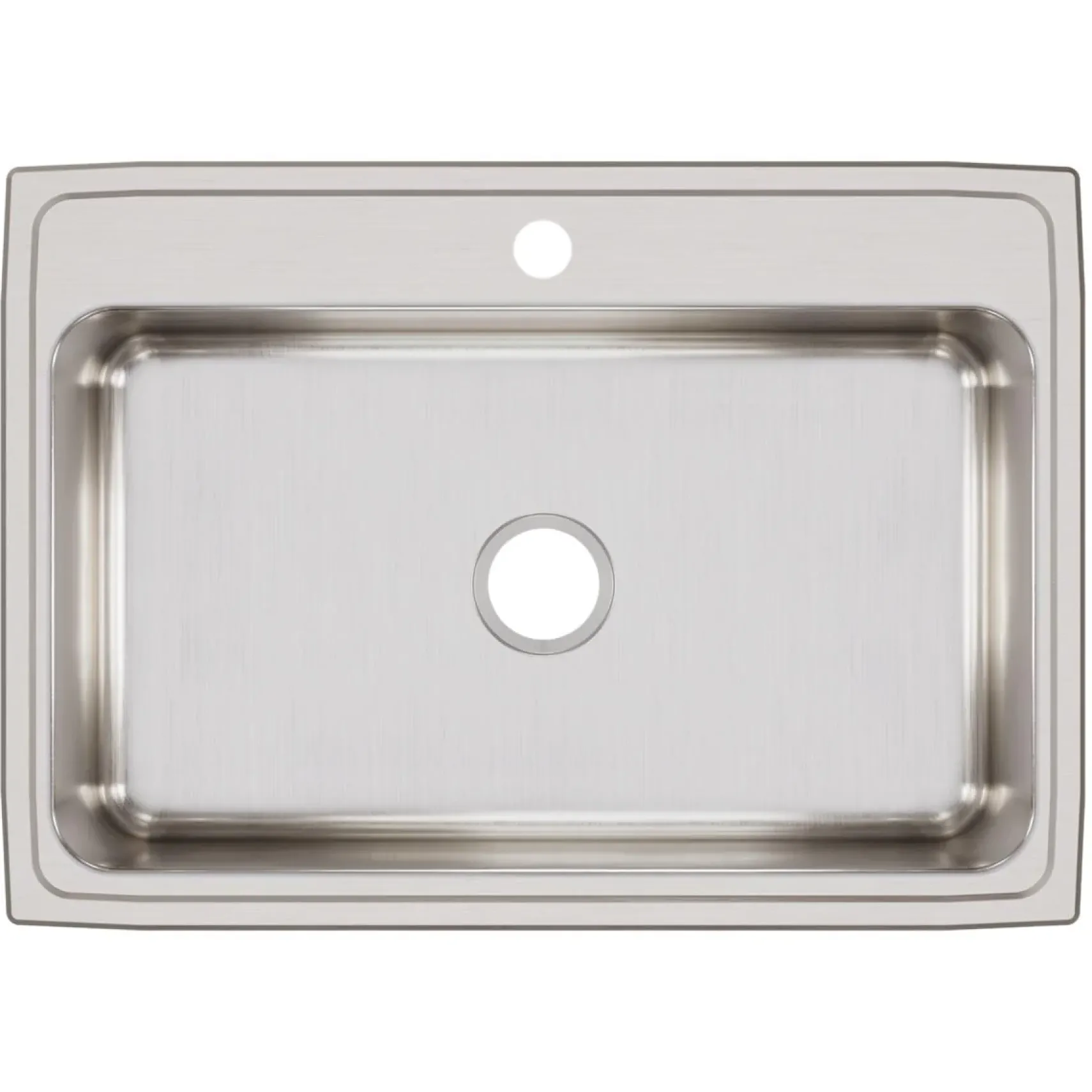Elkay Lustertone Classic 31" Drop In/Topmount Stainless Steel Kitchen Sink, Lustrous Satin, 1 Faucet Hole, LR31221