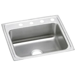 Elkay Lustertone Classic 25" Drop In/Topmount Stainless Steel ADA Kitchen Sink, Lustrous Satin, 3 Faucet Holes, LRAD2521403