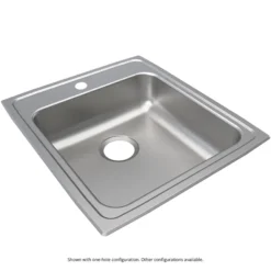 Elkay Lustertone Classic 20" Drop In/Topmount Stainless Steel ADA Kitchen Sink, Lustrous Satin, 2 Faucet Holes, LRAD2022552