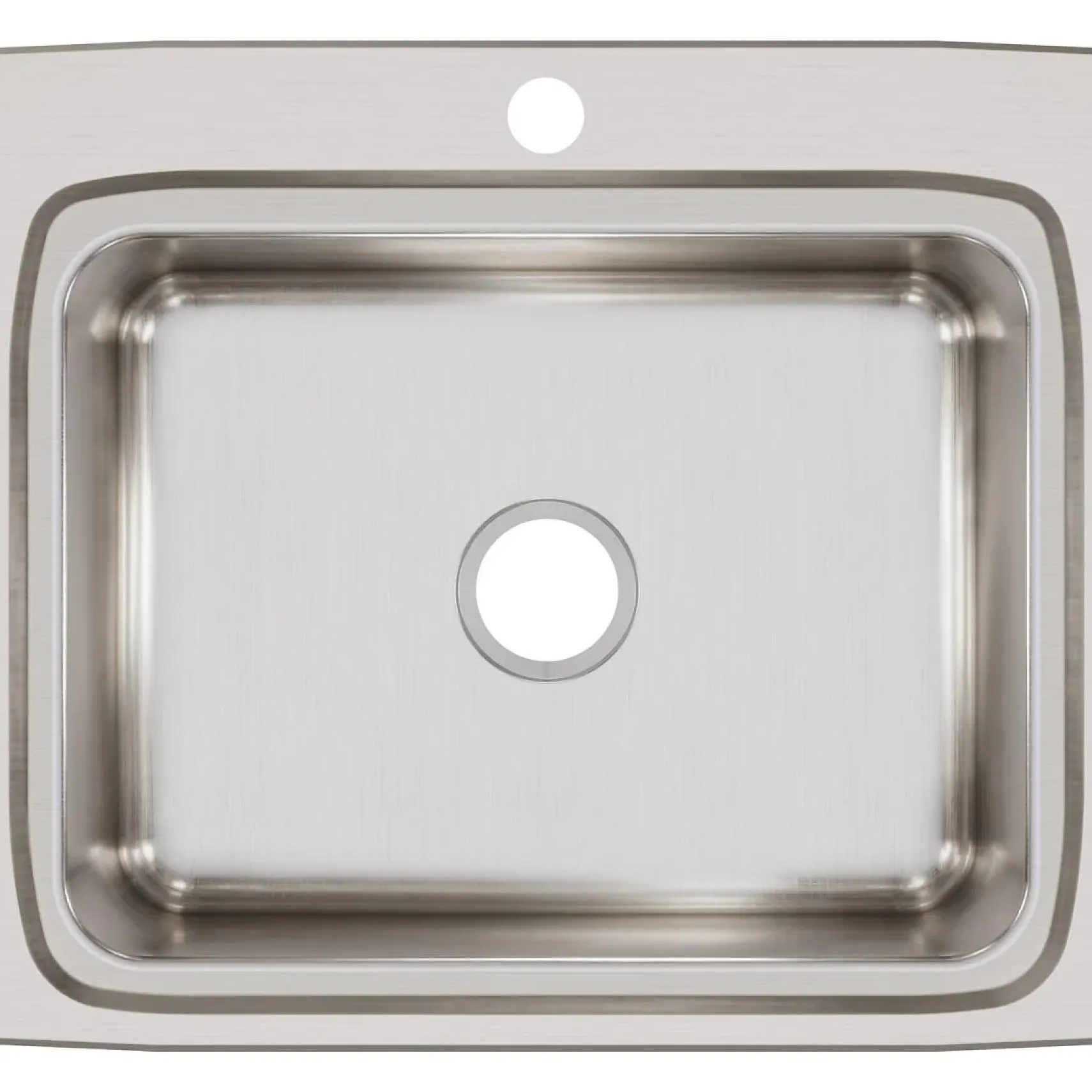 Elkay Lustertone Classic 25" Stainless Steel Kitchen Sink, 18 Gauge, Lustrous Satin, 1 Faucet Hole, LR25221