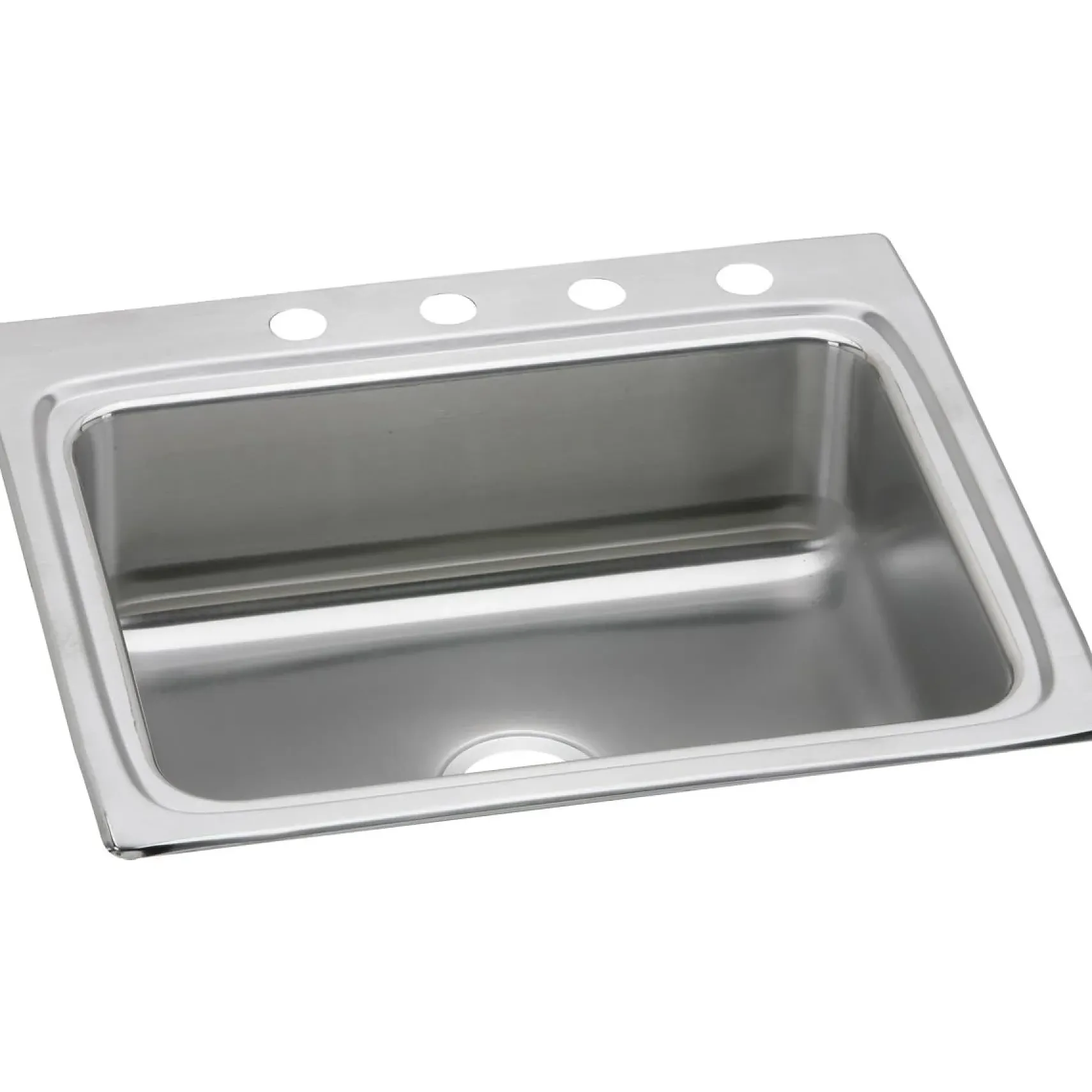 Elkay Lustertone Classic 25" Stainless Steel Kitchen Sink, 18 Gauge, Lustrous Satin, 1 Faucet Hole, LR25221
