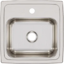 Elkay Lustertone Classic 15" Rectangular Stainless Steel Bar/Prep Sink, 1 Faucet Hole, BLRQ151