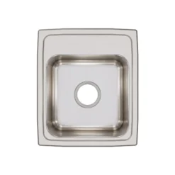 Elkay Lustertone Classic 15" Rectangle Stainless Steel Bar/Prep Sink, Lustrous Satin, No Faucet Hole, LR15170