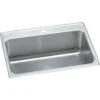 Elkay Lustertone Classic 31" Drop In/Topmount Stainless Steel Kitchen Sink, Lustrous Satin, 1 Faucet Hole, DLR3122121
