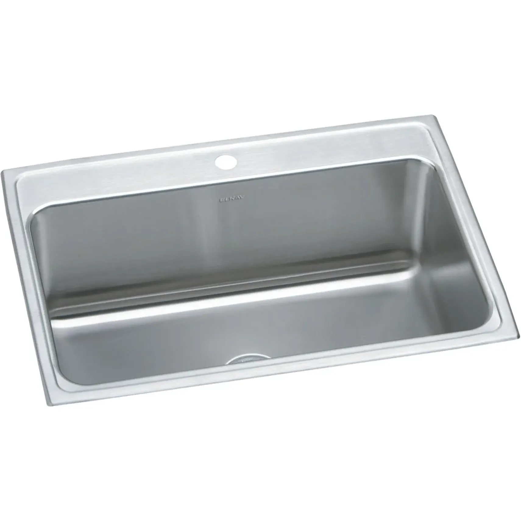 Elkay Lustertone Classic 31" Drop In/Topmount Stainless Steel Kitchen Sink, Lustrous Satin, 1 Faucet Hole, DLR3122121