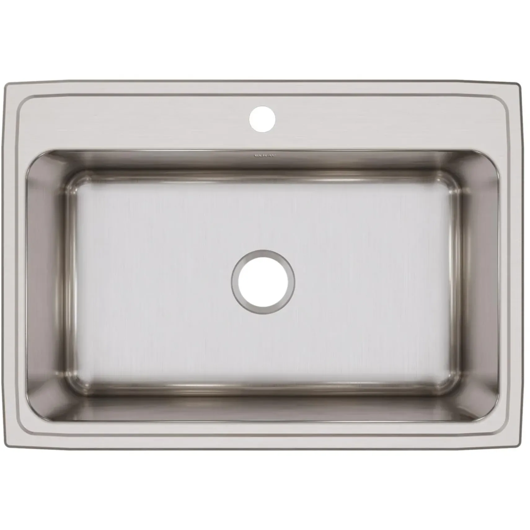 Elkay Lustertone Classic 31" Drop In/Topmount Stainless Steel Kitchen Sink, Lustrous Satin, 1 Faucet Hole, DLR3122121