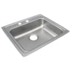 Elkay Lustertone Classic 22" Drop In/Topmount Stainless Steel ADA Kitchen Sink, Lustrous Satin, 2 Faucet Holes, LRAD2219502