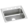 Elkay Lustertone Classic 25" Drop In/Topmount Stainless Steel ADA Kitchen Sink, Lustrous Satin, 1 Faucet Hole, LRAD2521401