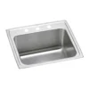 Elkay Lustertone Classic 25" Drop In/Topmount Stainless Steel Kitchen Sink, Lustrous Satin, 3 Faucet Holes, DLR252110PD3